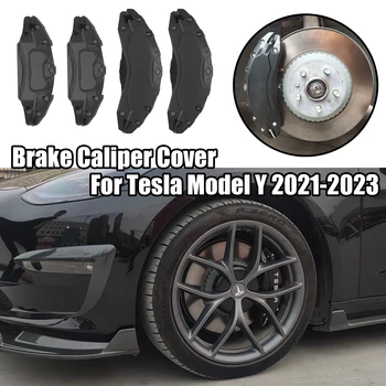 4 Бр. Капаци на спирачните апарати, за да 2021-2023 Tesla Model Y 19-20 Инчов капачката на главината на колелото от алуминиева сплав, Аксесоари за ъпгрейд