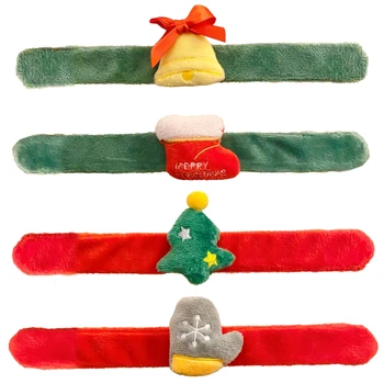 4 бр., меки ръкавици под формата на дърво, Удобни за многократна употреба, сладки за децата, подаръци с звънци, гривна, Коледа интериор, гурме парти