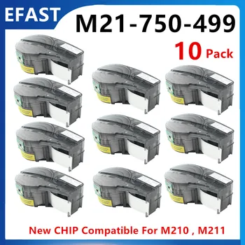 5 ~ 10 опаковки на Новия чип се Заменят Картриджную Филм за етикети от найлонов плат M21-750-499 За употреба на принтера за етикети Etiqueteuse M210, M211
