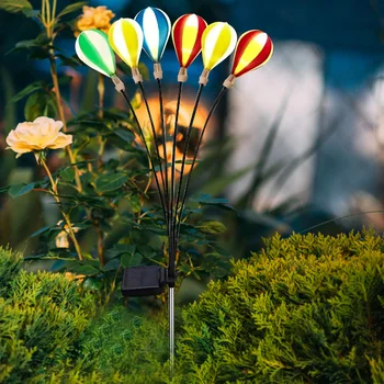 6LED Външни слънчева светлина IP65, Водоустойчив Слънчева светлина в балон с горещ въздух, Слънчеви външни декоративни лампи, декорация за двора, двор, алеи