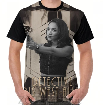 Detective Iris Allen West - Тениска с графичен дизайн E2, мъжки блузи, дамски тениска, мъжки тениски с забавни принтом и кръгло деколте с къс ръкав