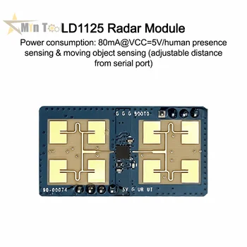 HLK-LD1125H DC3.3-5V 24G Микровълновата Радарный сензор Модул за откриване на движение TTL Сериен Източник на енергия Връзка