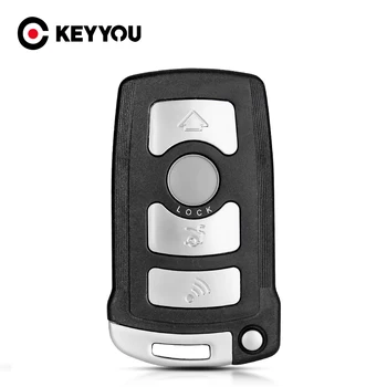 KEYYOU 3 бутона Smart Car Remote Key Shell калъф за BMW 7 серия E65 E66 E67 E68 745i 745Li 750i 2002-2008