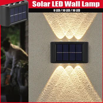 Led Слънчев, с монтиран на стената лампа, Открит IP65, Водоустойчив, на слънчева батерия, за градината, на улицата, Пейзаж, интериор тераси, Слънчева светлина