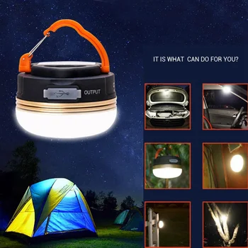 Led лампа за къмпинг, USB Преносимо осветление, Зарядно за телефон, лампа за къмпинг, Акумулаторна лампа, лампа за палатка за риболов, излети на открито
