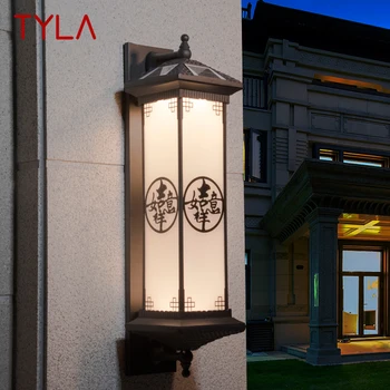 TYLA Открит и Слънчев, с монтиран на стената Лампа Творчески Китайски Кафе Аплици Led Водоустойчива IP65 за Дома Вили на Балкона, на Двора