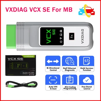 VXDIAG VCX SE VX408 За Mercedes Ben-z OBD2 Скенер Професионален C6 Star Диагностика на Цялостна Система за Диагностика, Кодиране Програмата J2534