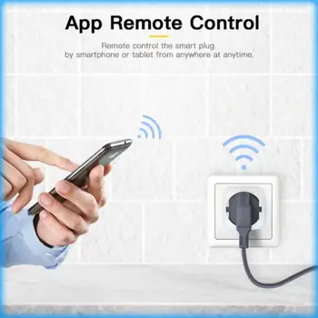 Wi-Fi Контакт с гласов контрол, Bluetooth-съвместима Wifi Умна вилка, богат на функции за Интелигентна Група, Контрол на капацитета, Изход за монитор