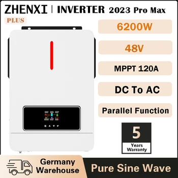 ZHENXI 6200W Grid Равенство Хибриден Слънчев Инвертор 48V 220V MPPT 120A Слънчев Контролер Двоен Изход Фотоелектричния Инвертор на Слънчевата Система