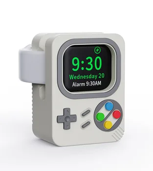 Безжично зарядно устройство, силиконова поставка за часа Gameboy, скоба за часа, умни аксесоари, идеални за Apple Watch Iwatch7/6/8se