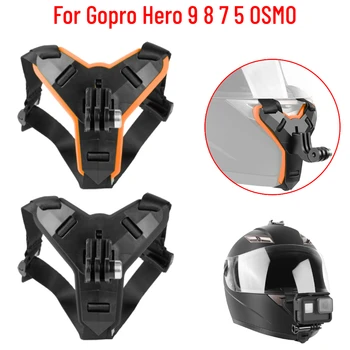 Държач за брадичката каишка мотоциклетни шлем за GoPro Hero 9 8 7 5 OSMO Action Sports Camera Основен скоба Сменяеми Аксесоари