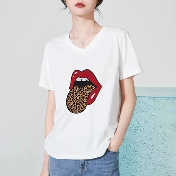 Женска тениска в корейски стил 2023, Тениска с къси ръкави, с Модерна риза с принтом, Дишаща тениска Y2K с къс ръкав, тениска