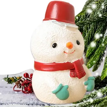 Коледна Украса за вашия работен плот с животни, Коледни Миниатюри от смола, Пейзаж, Трайни Празнични украси за маси, Бюра