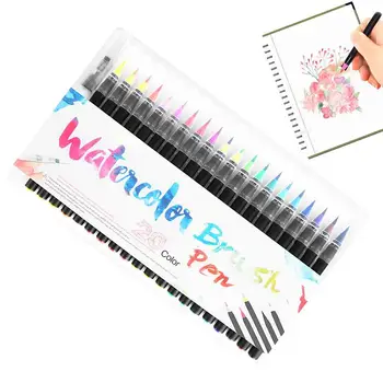 Комплект Дръжки за акварельных Четки 201 Artist Fine Brush Tip Цветни Химикалки САМ Brush Pen Set За Акварельной по рисуване И ръчен надпис