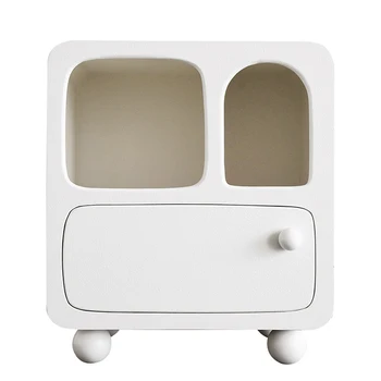 Миниатюрен сладък малка странична масичка в скандинавски стил с модерни чекмеджета за спалня, бял скрин, масичка за кафе, за украса на интериора