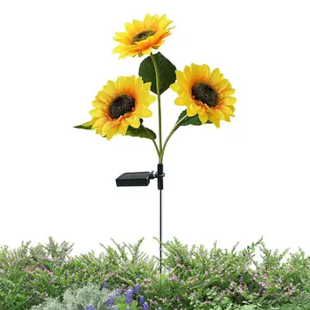 На слънчева светлина Sunflower На слънчеви батерии за пешеходни пътеки IP 65 Водоустойчива Декоративна лампа За вътрешен двор, градина, веранда, ограда, пътеки