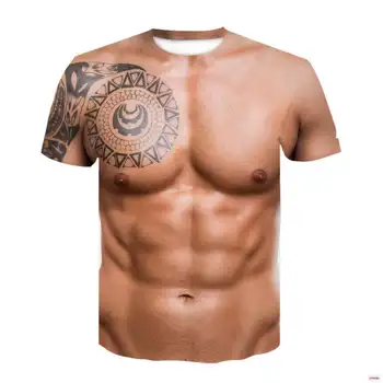 Нова Мъжки Секси Тениска с Мускулите, тениски с 3D Животно принтом Лъв, Тигър, хип-хоп весела Лятна Градинска Тениска
