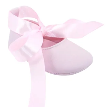 Нова Чудесна Розова Обувки За Малки Момичета, Обувки-балет апартаменти с Лък и Панделка, Мода Обувки на Принцесата За Новородено, Първите Проходилка