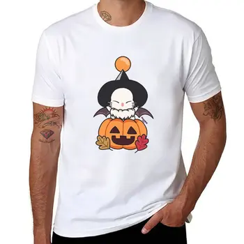 Нова тениска Moogle на Хелоуин, черни тениски, забавна тениска, тениска оверсайз, риза с домашен любимец принтом за момчета, мъжка тениска с изображение