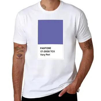 Нова тениска Pantone Colour 17-3938 TCX Very Peri (Цвят 2022 година), бързосъхнеща тениска, тениска оверсайз, мъжки дрехи