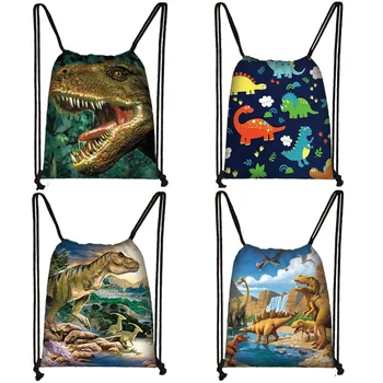 Раница с древните Животни Динозавром, Дамски Мъжки Пътна чанта, за книги, за момчета и момичета, Детски Холщовая чанта от съвсем малък, Детски подарък