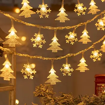 Снежинка Led Гирлянди Приказни Светлини На Гирлянда Завеса Светлина Забавни Коледни Декорации За Дома 2023 Навидад Коледно Дърво Декор