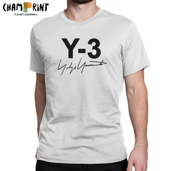 Тениски Y-3 Yohji Yamamoto, Мъжки Памучен Хумористичен тениска с кръгло деколте, Риза с къс ръкав, Дрехи 4XL 5XL