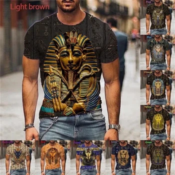 Тениски с 3D принтом на Египетския фараон, Самоличността на Древния Планина, Окото на Египетския Бог, Египетски фараон, Модни градинска тениска Унисекс