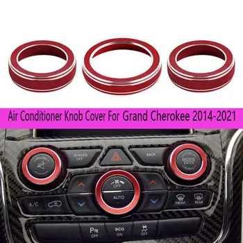 1 Комплект, капак, копчета за регулиране на силата на звука климатик, капак за Jeep Grand -Cherokee 2014-2021, червен