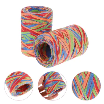 2 Ролка Цветни въже от лико, опаковане 