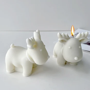3D Сладки Коледни Звънчета във формата на Лос, Силиконови форми за свещи, инструменти за вземане на гипсова смола за ръчна работа, инструменти за производство на Коледни подаръци