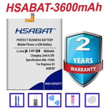 HSABAT 100% Тествана Нова висококачествена батерия 3600 mah 345876P за Elephone S3 в наличност