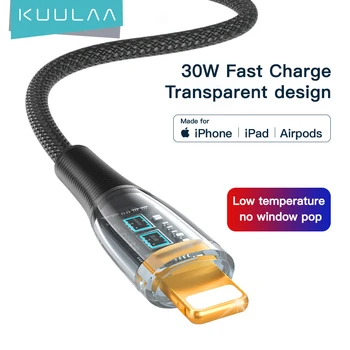 KUULAA 30 W PD C USB Кабел за iPhone 14 13 Pro Max Бързо Зареждане C USB Кабел за iPhone12 mini pro max Трансфер на данни USB Type C Кабел