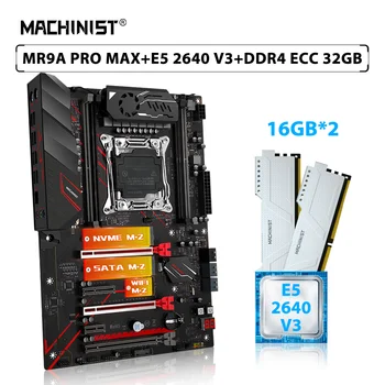 MACHINIST X99 MR9A PRO MAX Комплект дънната платка LGA 2011-3 Комплект процесора Xeon E5 2640 V3 CPU 32 GB = 2 * 16 GB ECC памет DDR4 RAM NVME M. 2