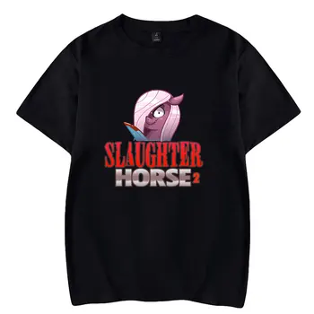 Slaughter Horse 2 Тениска с кръгло деколте и къс ръкав, Новост 2023, Лятна Удобни Мъжки Дамски Тениска Harajuku, Градинска Облекло