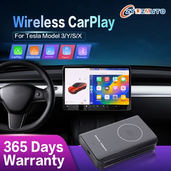 Безжичен адаптер CarPlay за Tesla Model 3, модел S X, модел Y, Apple Car Play Wireless за iPhone/Android Waze Auto Connect