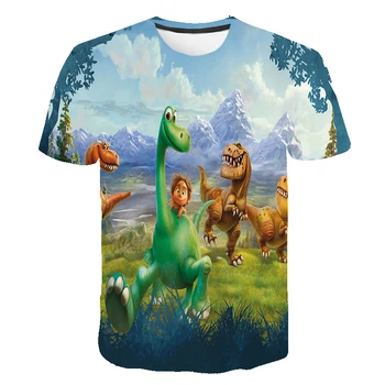 Детски Тениски с динозавром за момчета, Къси тениски с анимационни герои 2023, Нови блузи с дълъг ръкав 