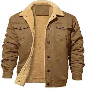 Есенно-зимни ново мъжко яке, плюшен памучен работни облекла, ежедневни яке
