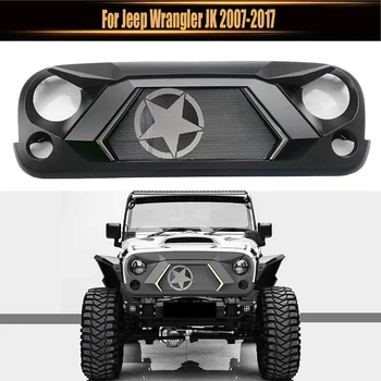 За Jeep Wrangler JK 2007-2017 СЪС светлини DRL автоаксесоари Предните Състезания Капак ABS Решетка Окото Raptor Решетка, Маска на Апликации на Капака