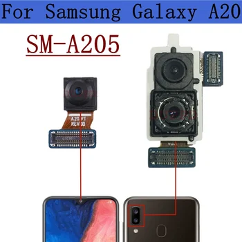 Задната част на Предна камера За Samsung Galaxy A20 SM-A205F A205U A205N Оригинална Предна Селфи Широката Задна Страна Резервен модул задната камера