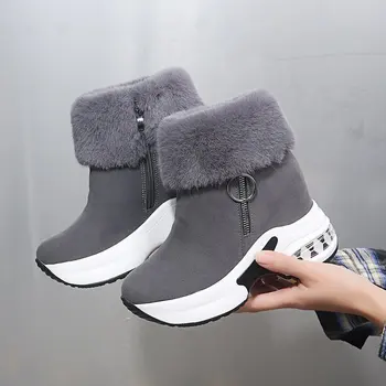 Зимни дамски топли обувки, зимни обувки на платформа, ботильоны 2024 г., Дамски ежедневни обувки, дамски ботильоны дантела, дамски обувки
