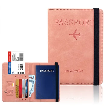 Изкуствена корици за паспорти, портфейл за кредитни ID-карти, Водоустойчив бизнес превръзка от неопрен за документи, притежател на паспорт, кожен държач за паспорт за пътуване