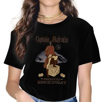 Капитан Малкълм Класическа женска тениска Светулка Serenity Малкълм TV Ежедневни тениска с къс ръкав и кръгла яка, тениски