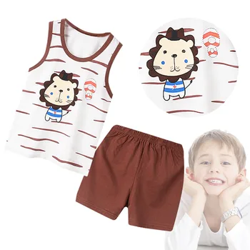 Комплект дрехи за малко Дете, детска жилетка без ръкави, тениска, топ + дълги панталони, комплект дрехи за малки момчета с Анимационни герои, комплект дрехи за Рожден ден на момче