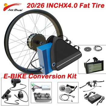 Комплект за Ремонт на Fat Tire E bike с батерия 20AH Бесщеточный Мотор на главината на задното колело 20 инча, 26 инча X4.0 48 1000 W 170 mm 190 mm Отсяването