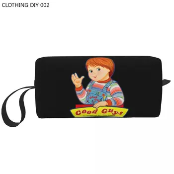Косметичка Good Guys Chucky Art Дамски Скъпа Голям Голям Детска Кукла За съхранение на Грим, Чанта за Тоалетни принадлежности Dopp Kit Case Box