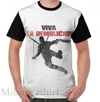 Мъжка тениска със забавна принтом, дамски потници, тениска Just Cause - Viva la demolicion, графична тениска с кръгло деколте и къс ръкав, ежедневни тениски