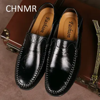 Мъжки обувки за бизнес отдих CHNMR-S от естествена кожа, удобни слипоны, нови трендови продукти, по-големи размери