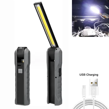 Нов Преносим COB Led Фенерче USB Акумулаторна батерия с Работно Лампа Магнитен Окачен Лампа Lanterna с Вградена Батерия за Къмпинг