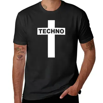 Нова тениска Techno - Техно Музика - Техно Cross, тениски по поръчка, тениски по поръчка, летни дрехи, тениски slim fit за мъже